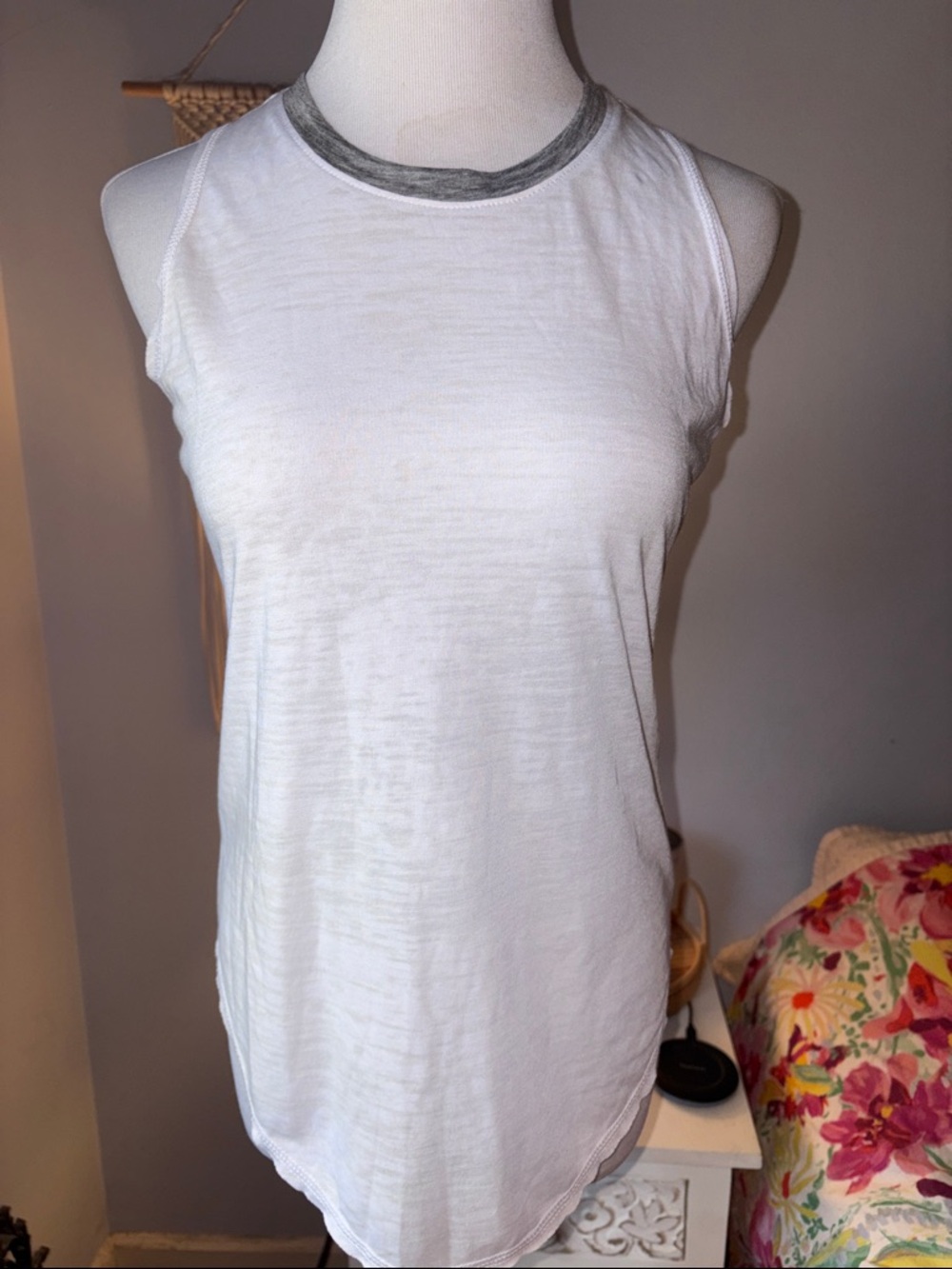 Nation LTD White Tank with Gray Trim
